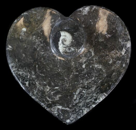 Heart Shaped Fossil Goniatite Dish #36308